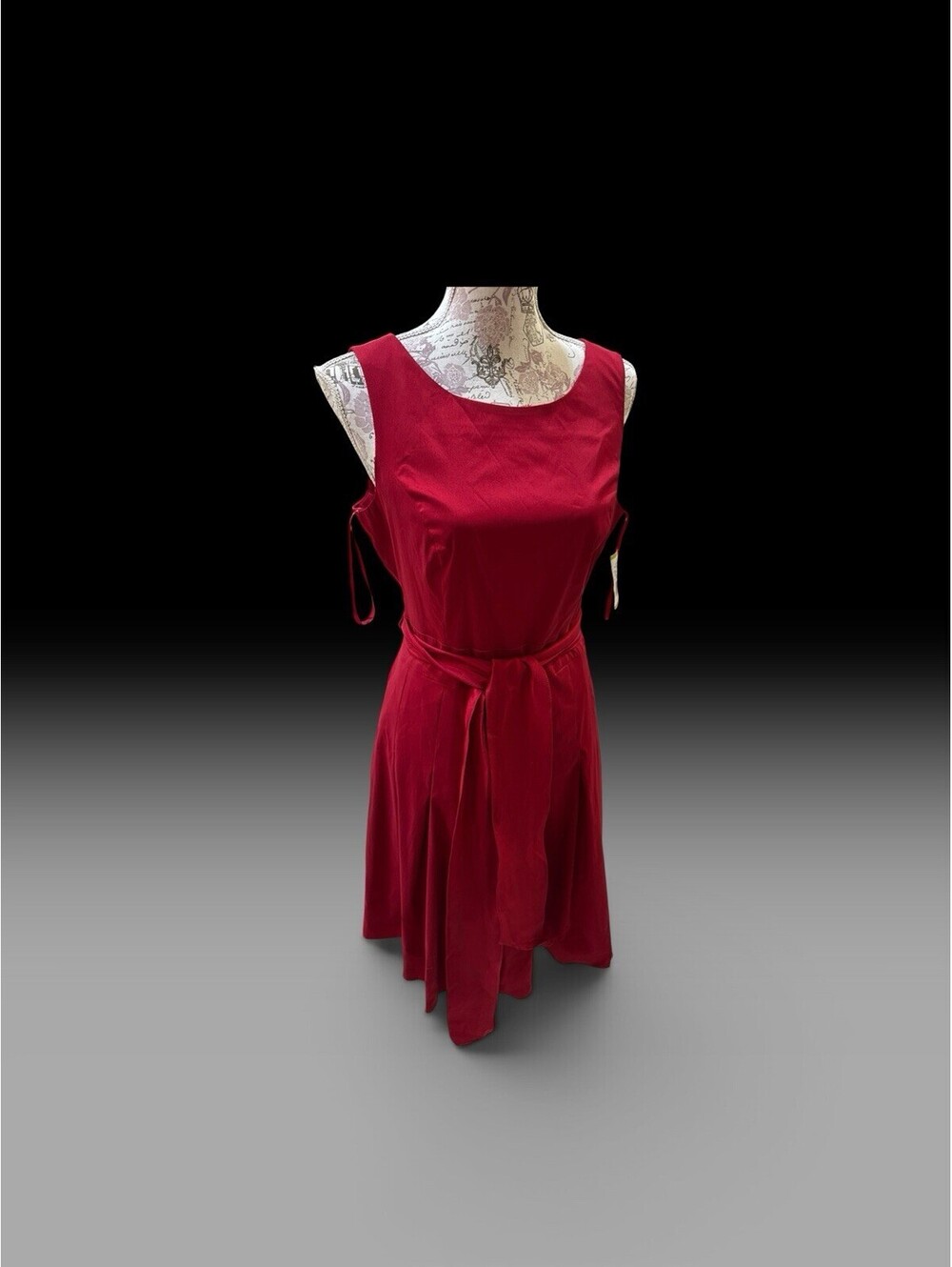 Women's NWT Jones Wear A-Line Red Fit & Flare Crew-Neck Dress Size 14 Pockets